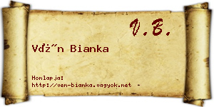 Vén Bianka névjegykártya